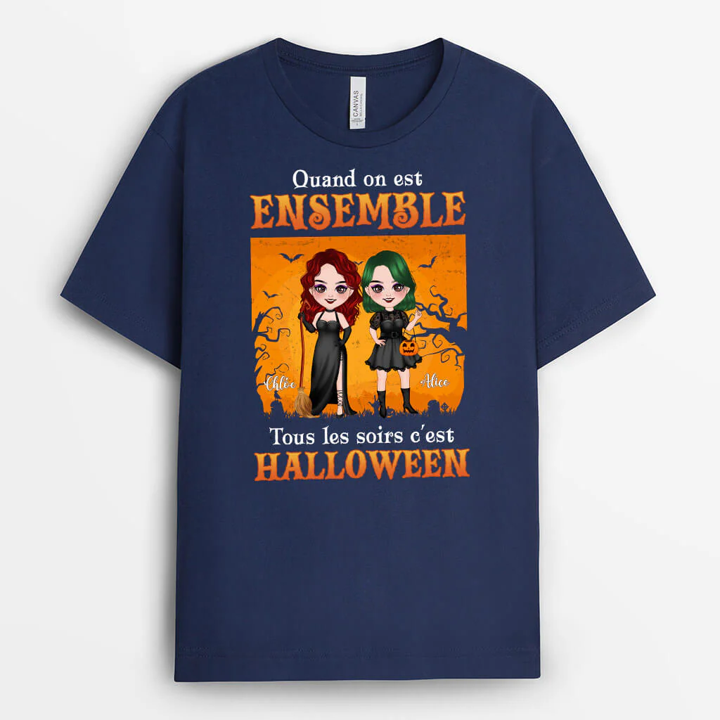 T-shirt Quand On Est Ensemble Toutes Les Nuits Sont Halloween Personnalisé - Image 2