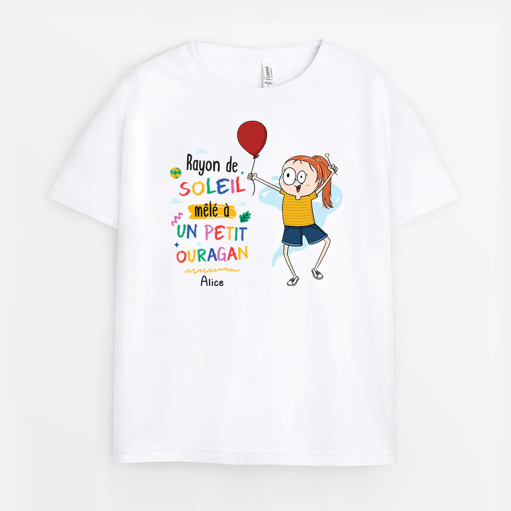 Tee Shirt Personnalisé Humoristique – Rayon De Soleil Mêlé À Un Petit Ouragan