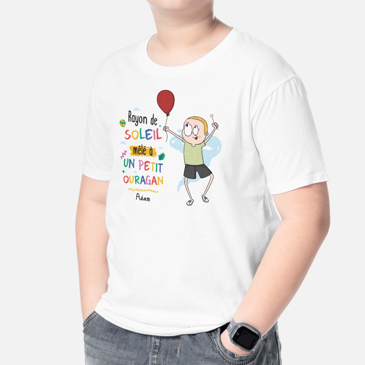 Tee Shirt Personnalisé Humoristique – Rayon De Soleil Mêlé À Un Petit Ouragan - Image 2