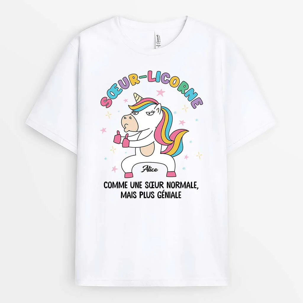 Tee-Shirt Personnalisé Femme – Soeur-Licorne