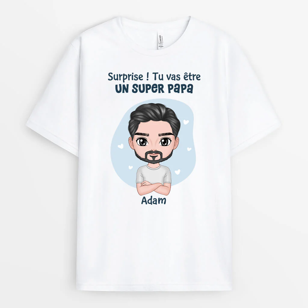 Tshirt Super Papa Personnalisé - Tu Vas Être Un Super Papa
