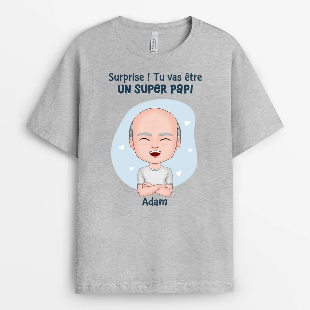 Tshirt Super Papa Personnalisé - Tu Vas Être Un Super Papa - Image 2