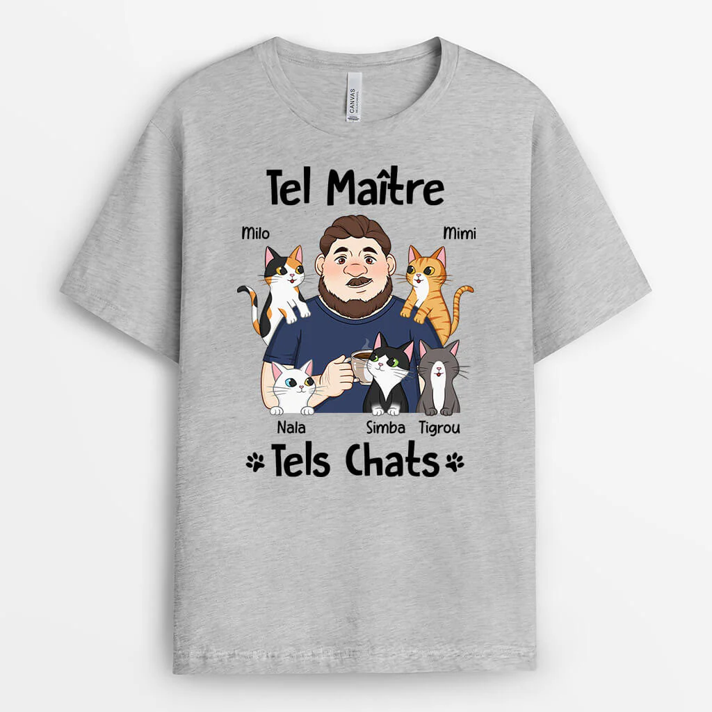 Tee Shirt Humour Personnalisé – Tel Maître Tels Chats - Image 2