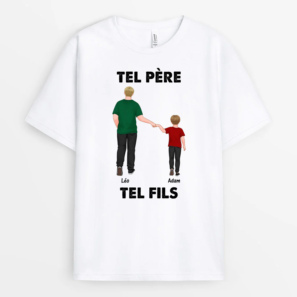 T shirt Personnalisé Papa - Tel Père Telle Fille Main Dans La Main - Image 2