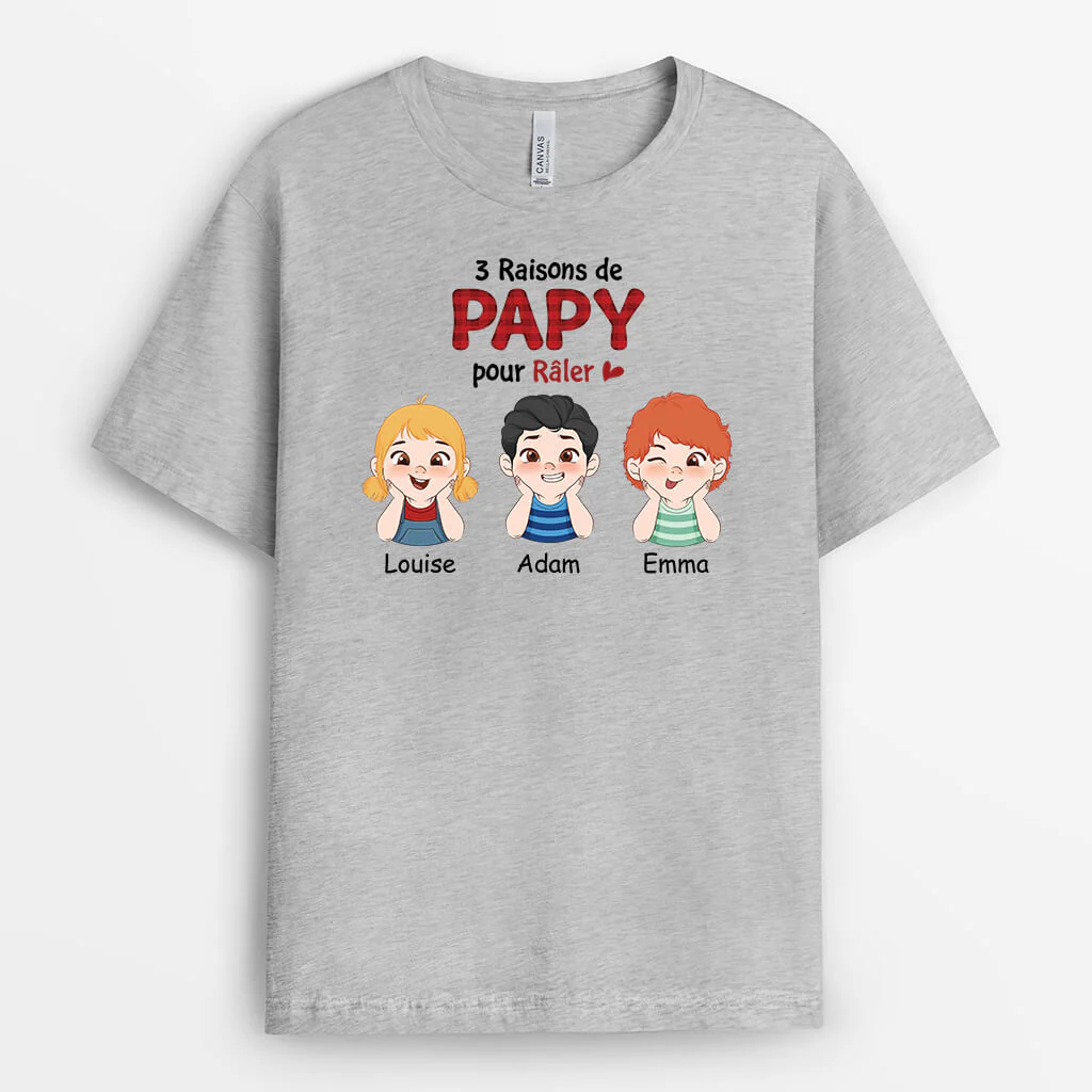 T-shirt Personnalisé Pour Papy - Raisons De Papy Pour Râler