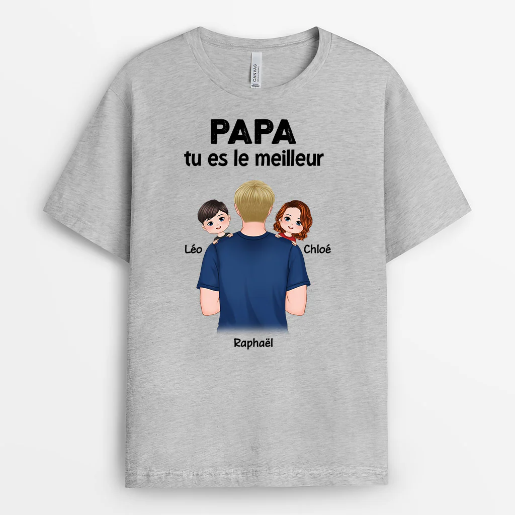 T shirt Personnalisé Grand Père - Tu Es Le Meilleur Papy - Image 2