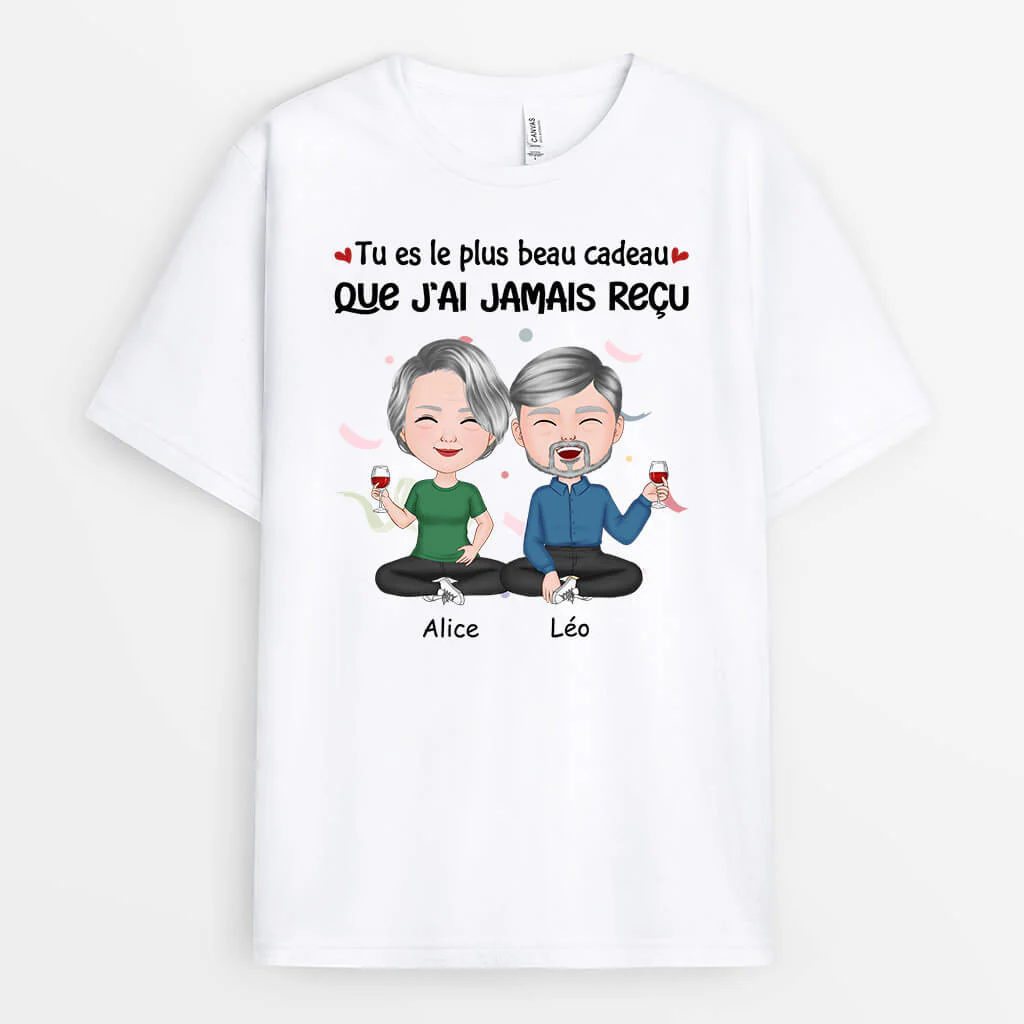Tee Shirt Couple Personnalisé - Tu Es Le Plus Beau Cadeau - Image 2