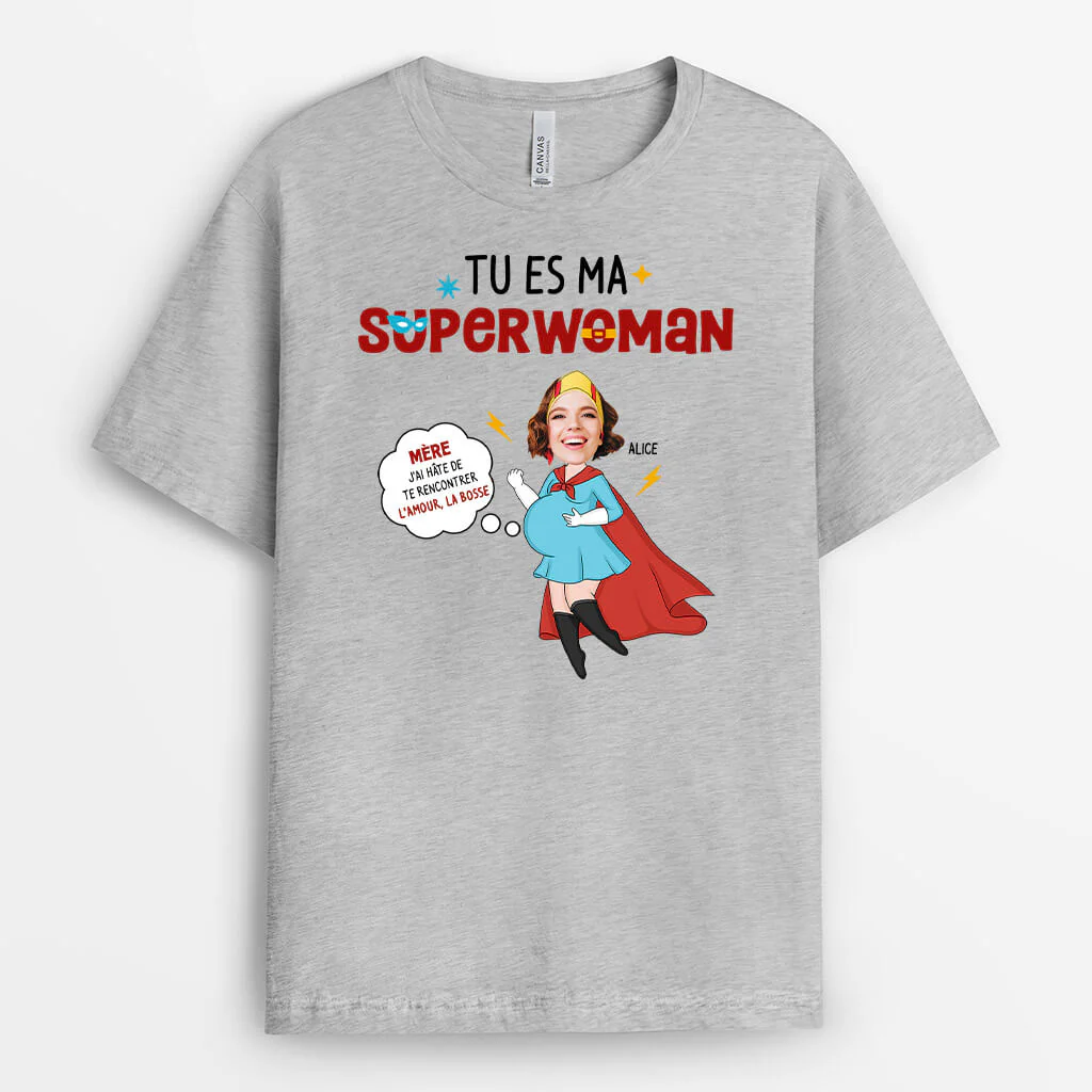 Tee-Shirt Femme Personnalisé – Tu Es Ma Superwoman - Image 2