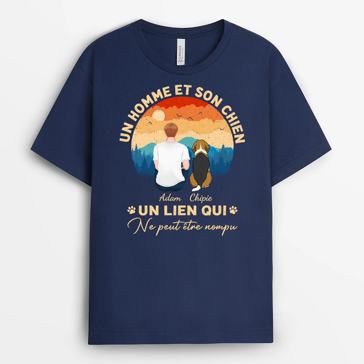 T Shirt Chien Personnalisé - T shirt Foncé Pour Homme - Image 2