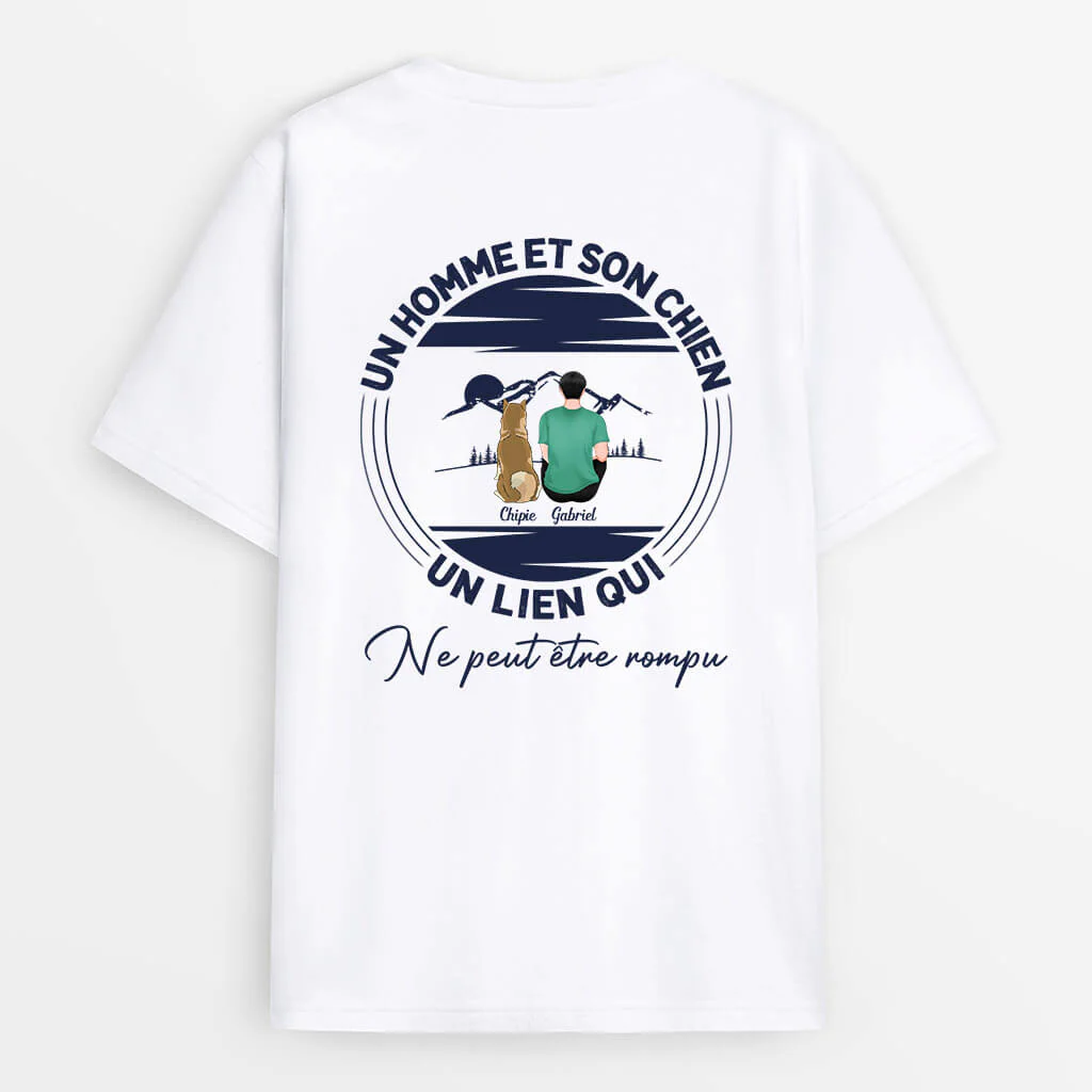 T-shirt pour Chien Personnalisé - Un Homme Et Son Chien