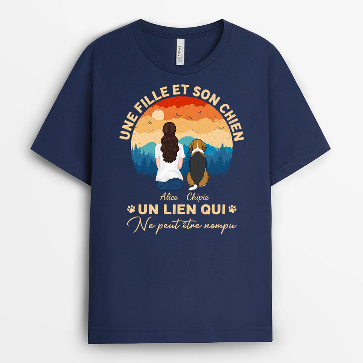 Tee Shirt Femme Personnalisé - Une Fille et Son Chien - Image 2