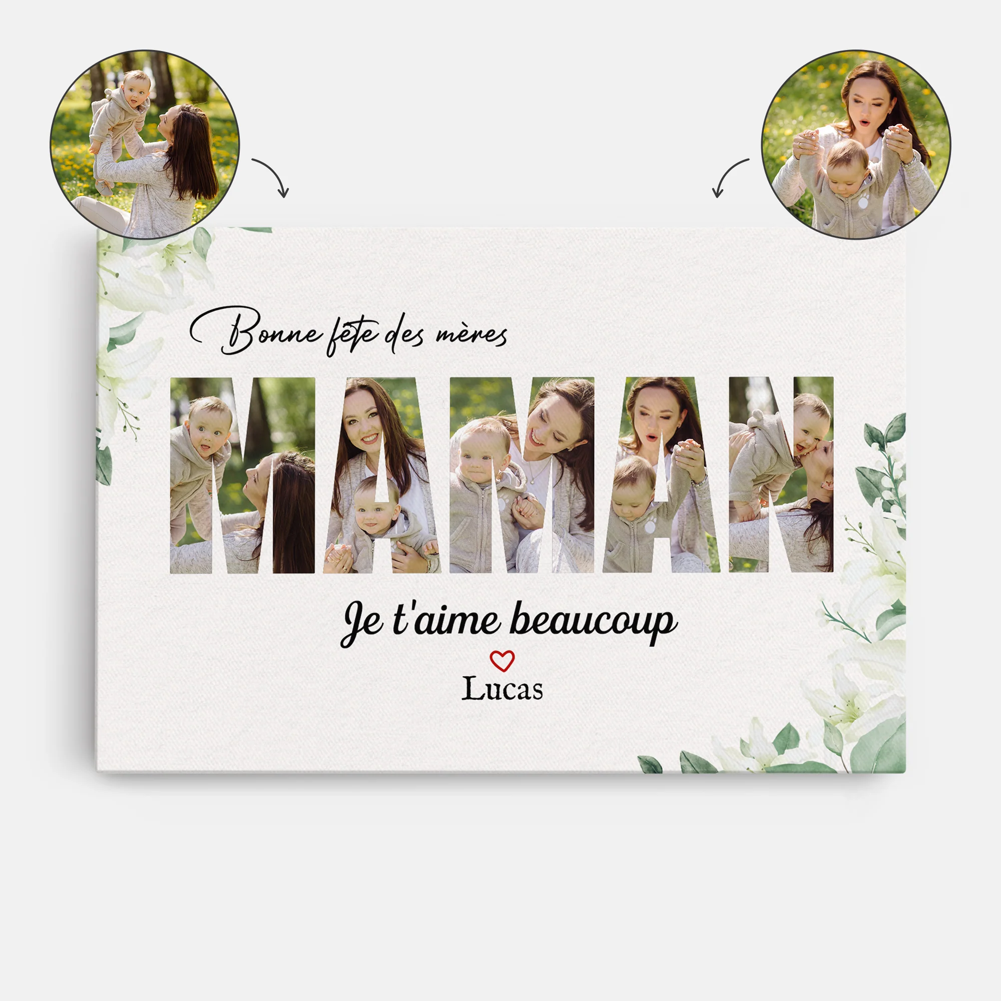 Tableau Fête Des Mères Personnalisé Avec Photo - Maman Je T'aime Beaucoup
