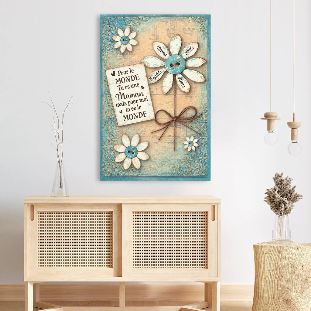 Tableau Fête Des Mères Personnalisé Avec Tournesol - Mamie Maman Es Notre Monde - Image 3