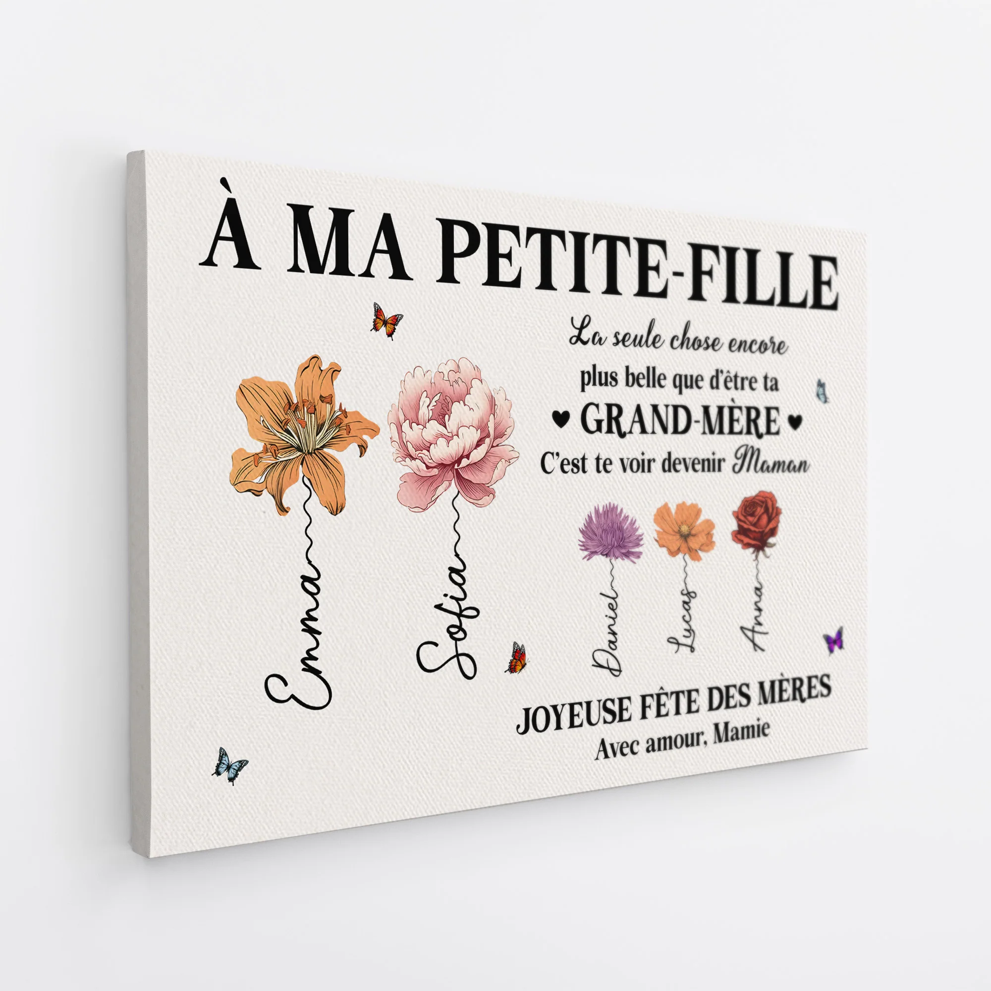 Tableau Personnalisé Maman Et Mamie - Cadeau Pour Fête Des Mères De Fille - Image 2