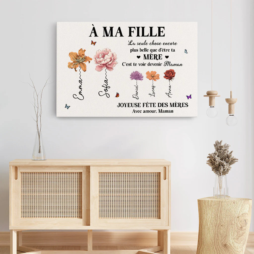 Tableau Personnalisé Maman Et Mamie - Cadeau Pour Fête Des Mères De Fille - Image 3