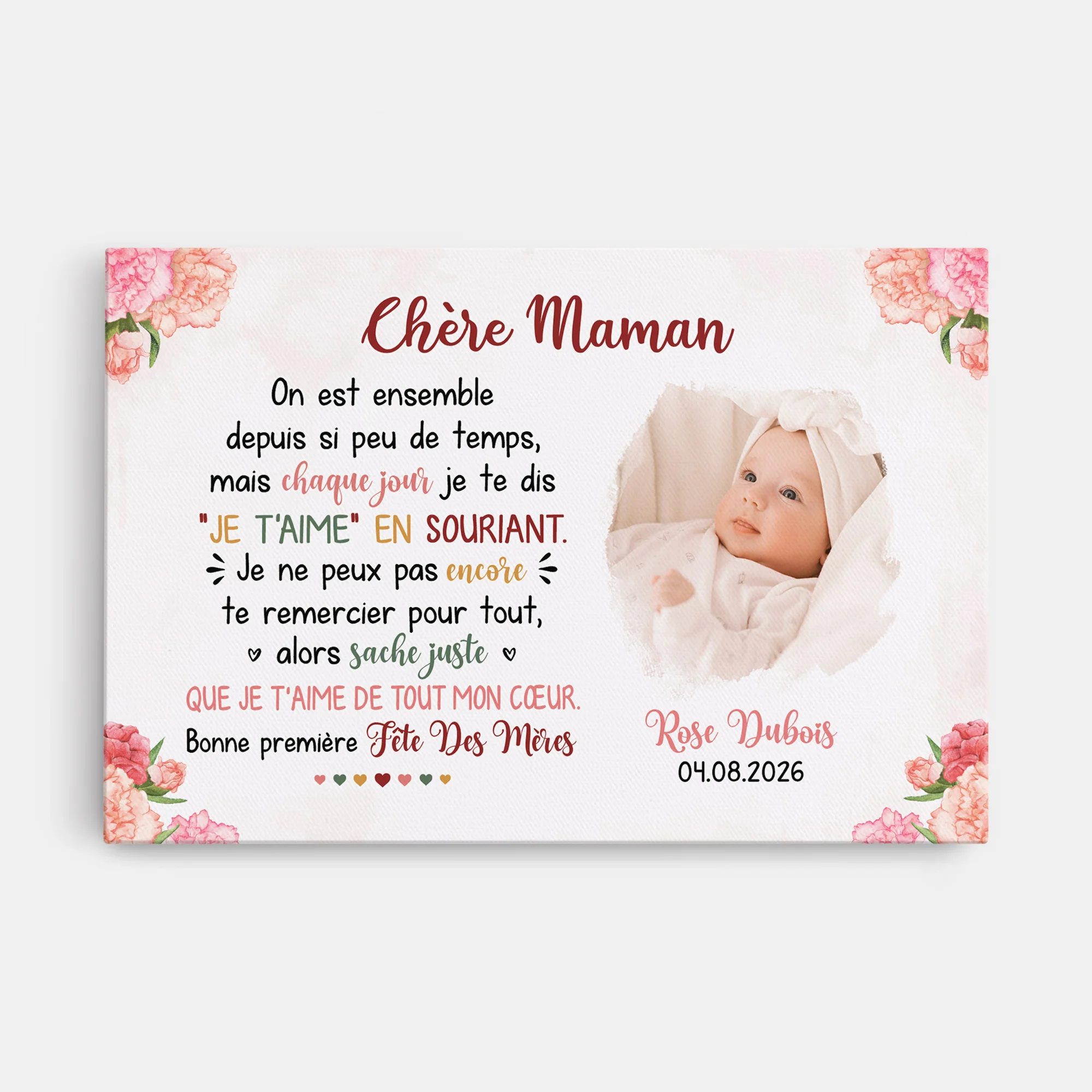 Tableau Personnalisé Maman Papa Avec Photo - Bonne Première Fête Des Mères/Des Pères