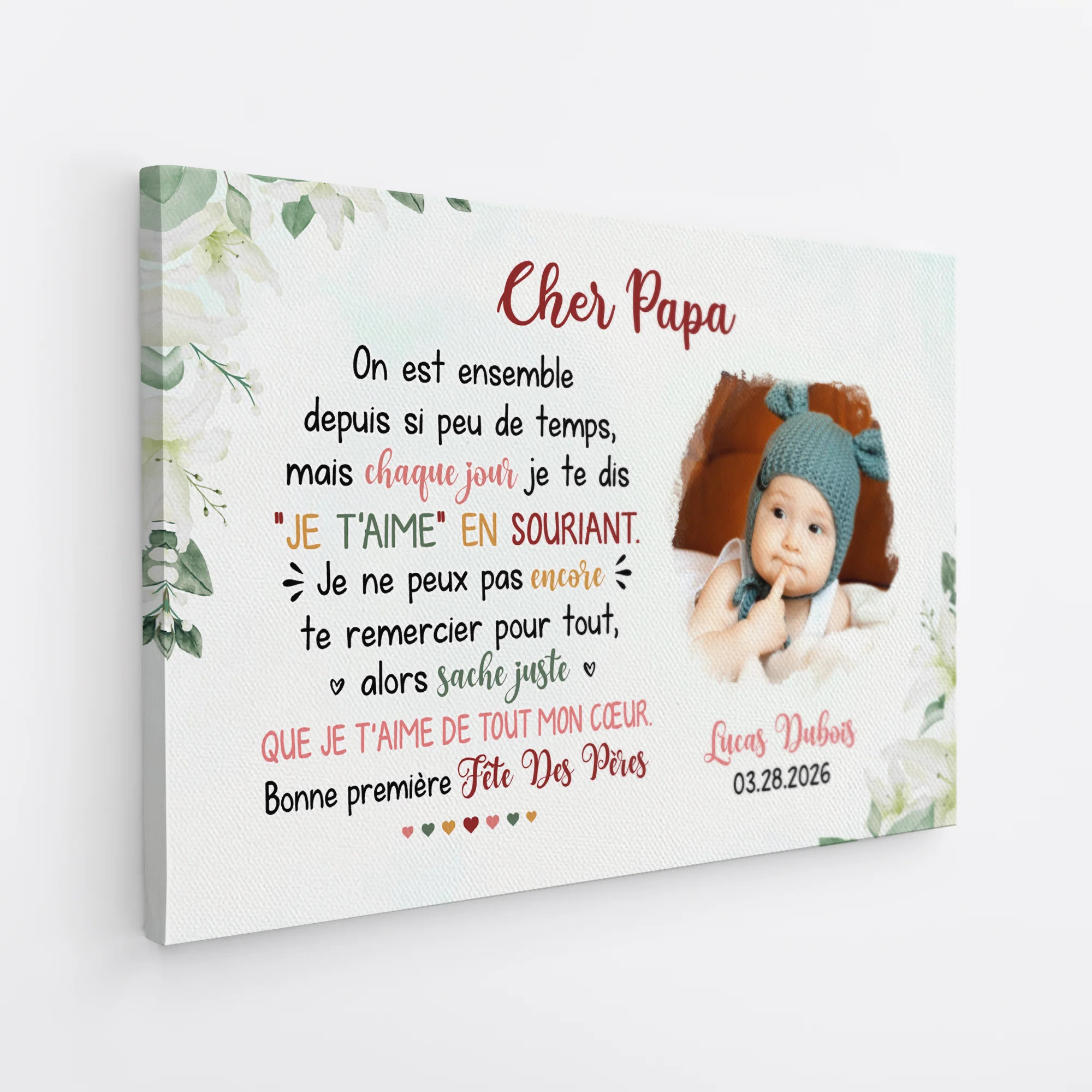 Tableau Personnalisé Maman Papa Avec Photo - Bonne Première Fête Des Mères/Des Pères - Image 2