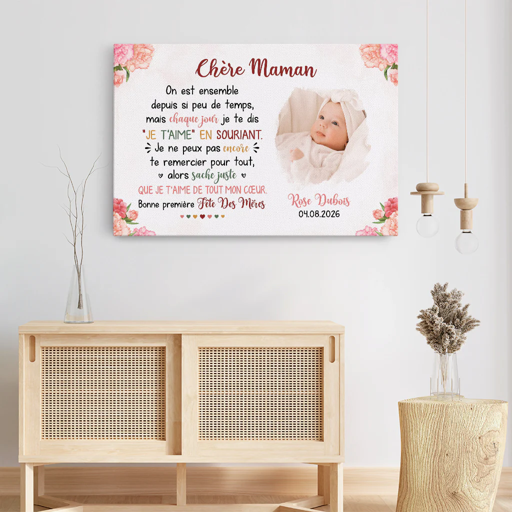 Tableau Personnalisé Maman Papa Avec Photo - Bonne Première Fête Des Mères/Des Pères - Image 3