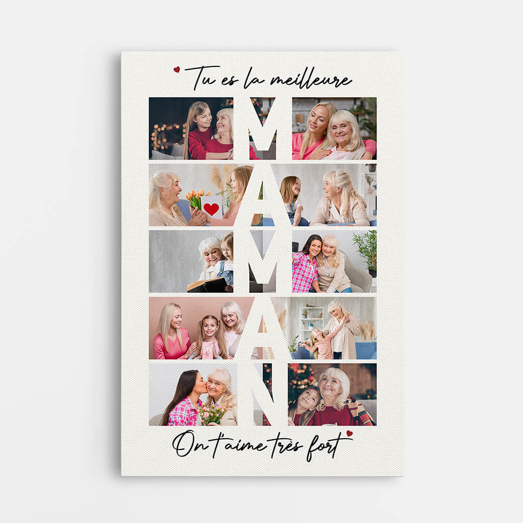 Toile Personnalisée Mamie Avec Photo - La Meilleure Mamie