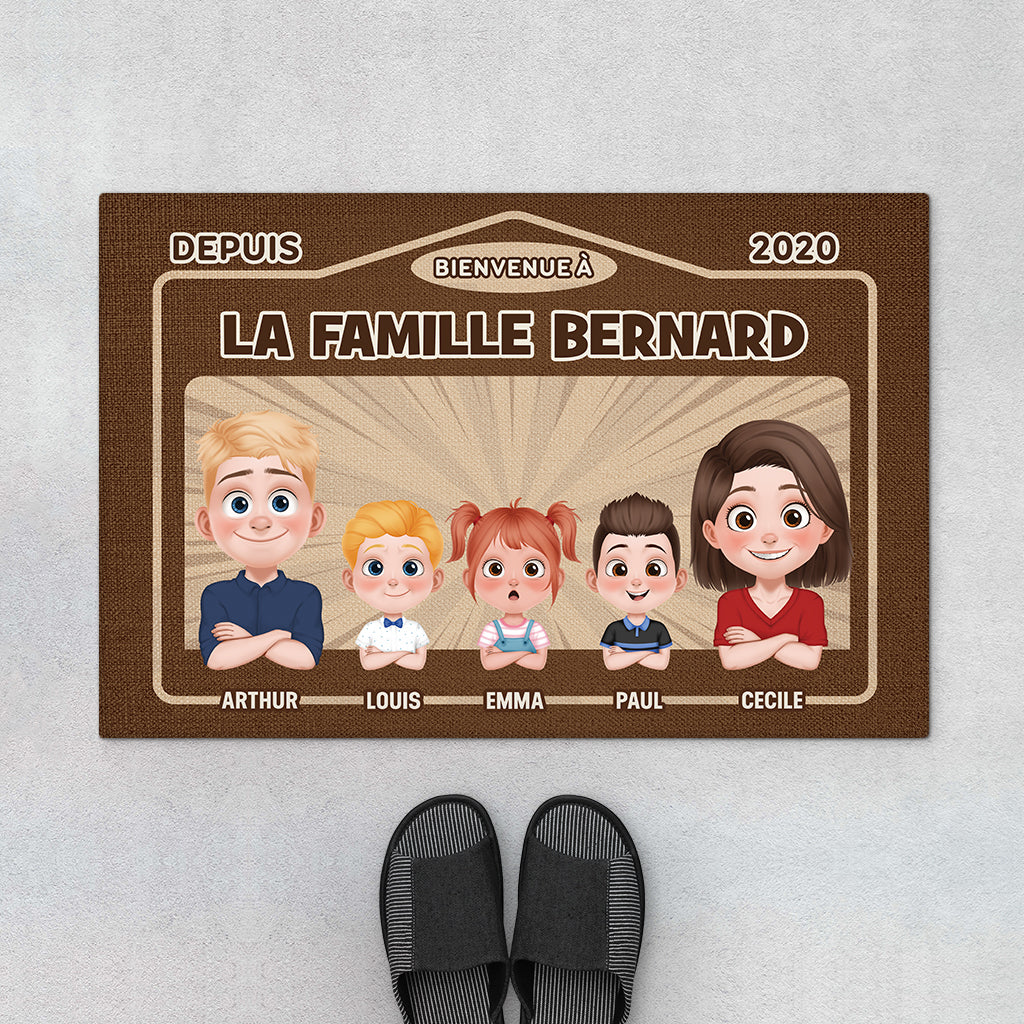 Tapis famille personnalisé – Bienvenue chez…