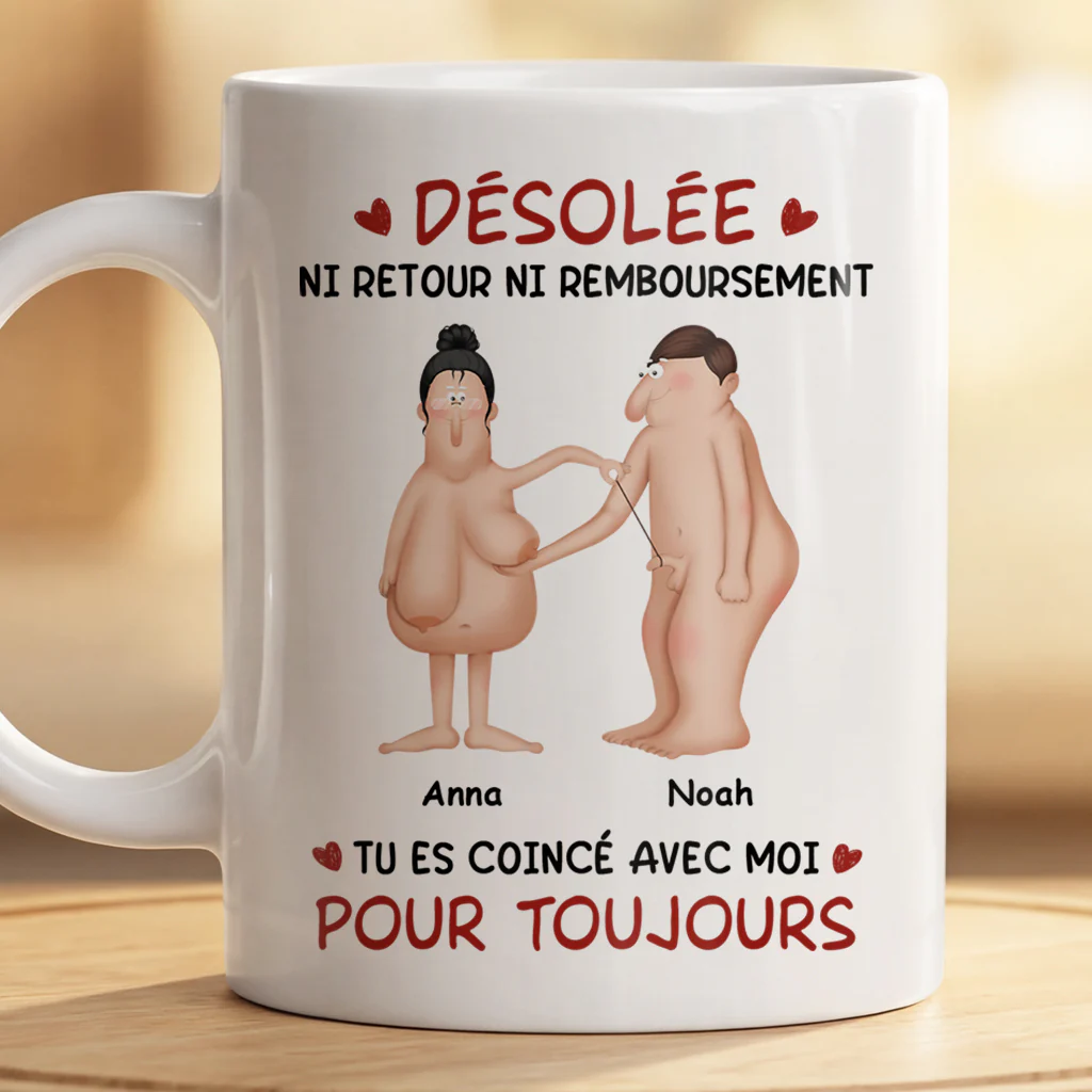 Tasse Personnalisée Couple | Humour Ni Remboursement Ni Échange - Image 2