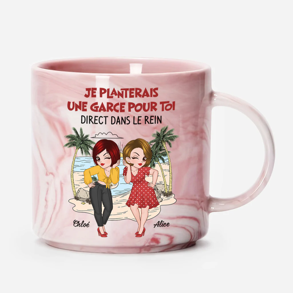 Tasse Personnalisée Amitié | Effet Marbre Amitié Folie