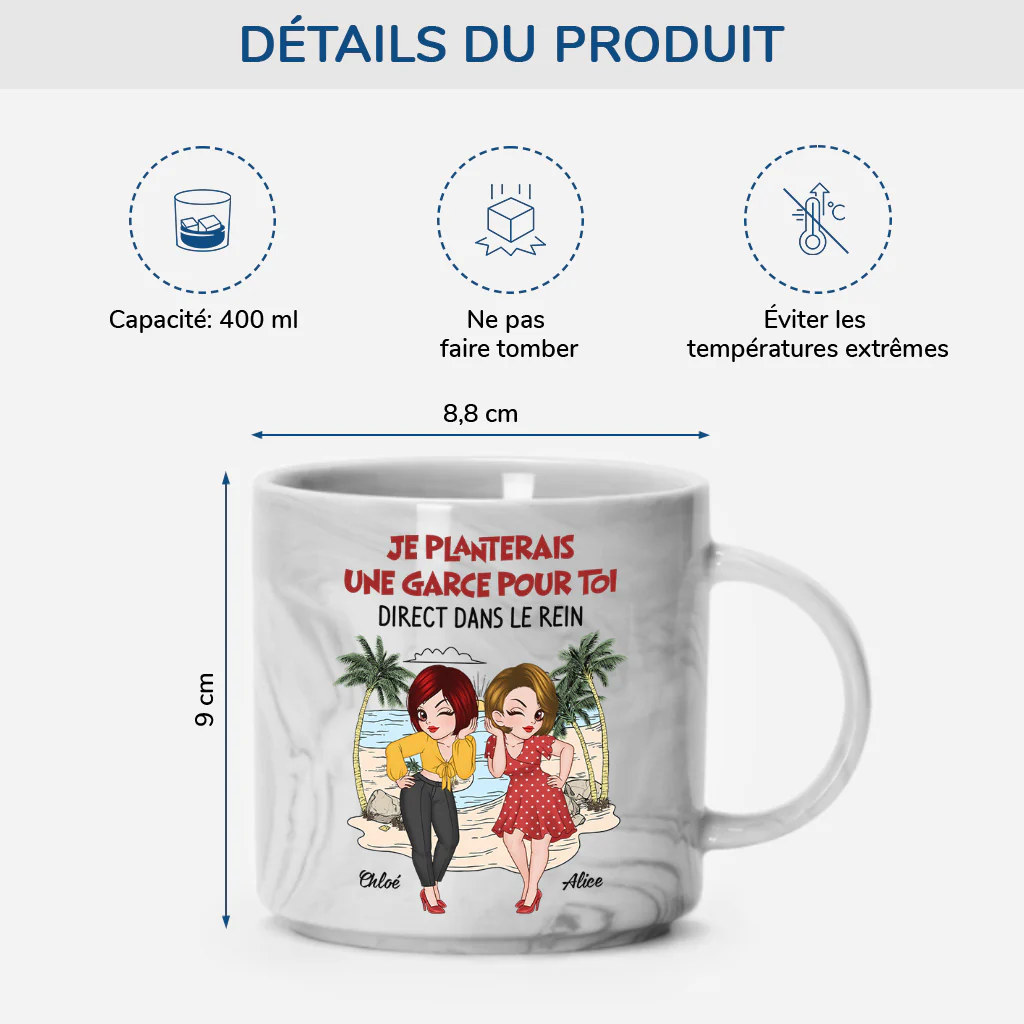 Tasse Personnalisée Amitié | Effet Marbre Amitié Folie - Image 3