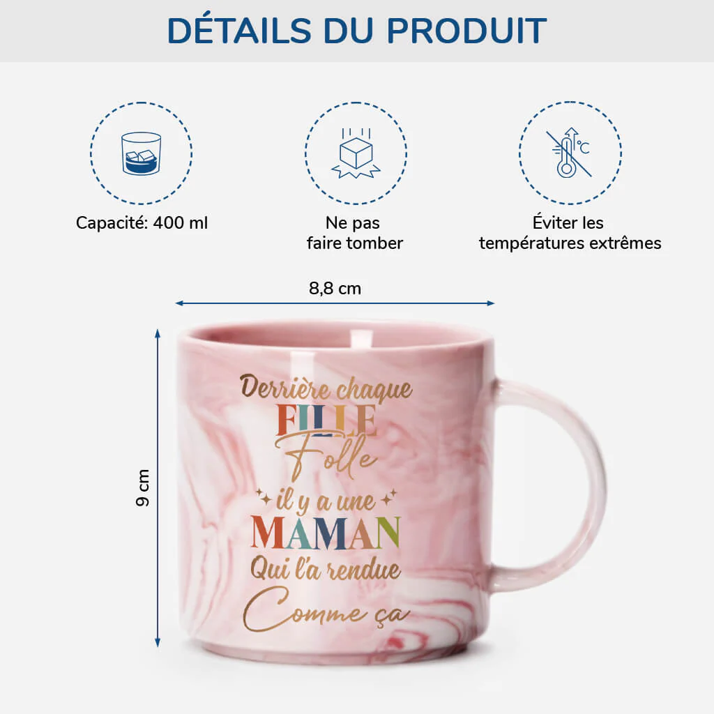 Mug Personnalisé Maman - Tasse Effet Marbre Merci Maman Géniale - Image 3