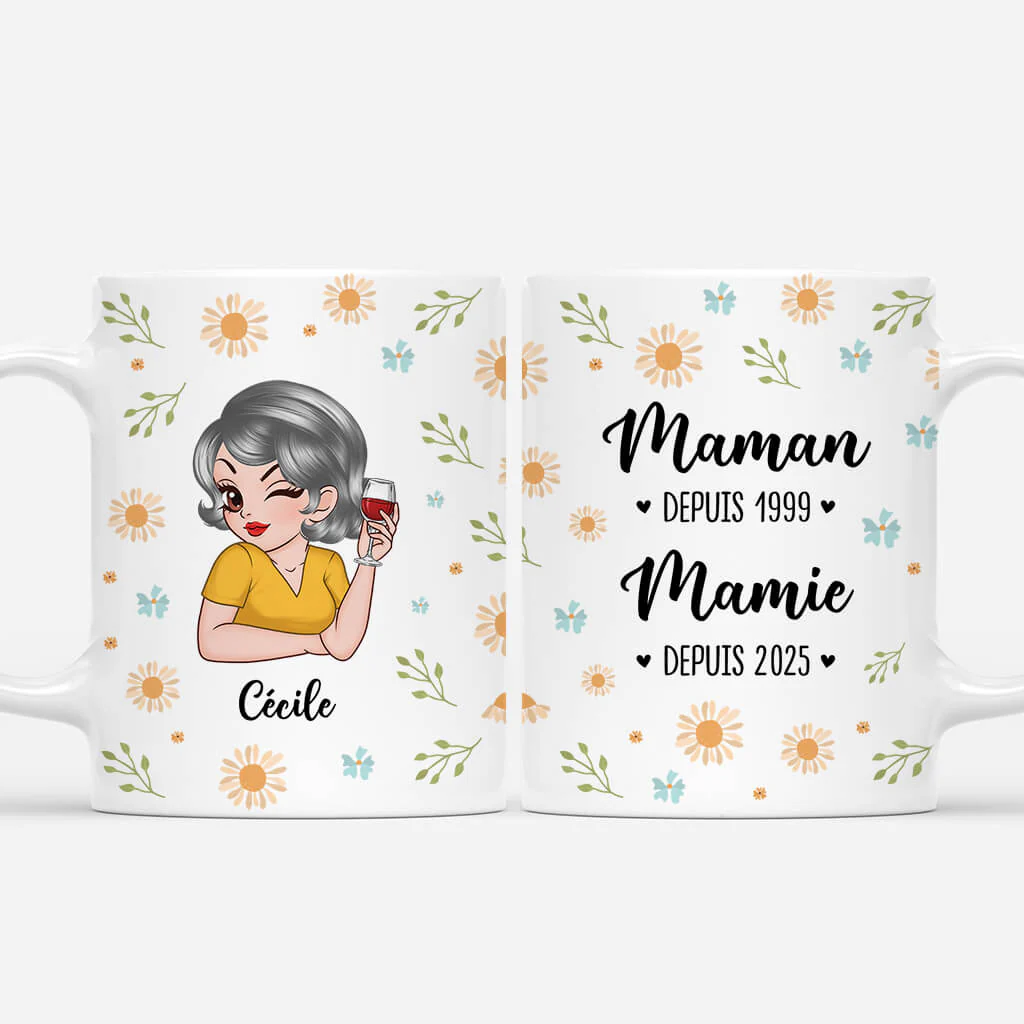 Mug personnalisé grand-mère – Maman et mamie charmante