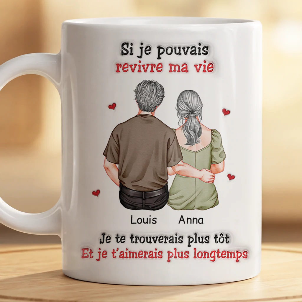 Tasse Personnalisée Couple - Je T’aimerais Plus Longtemps - Image 2