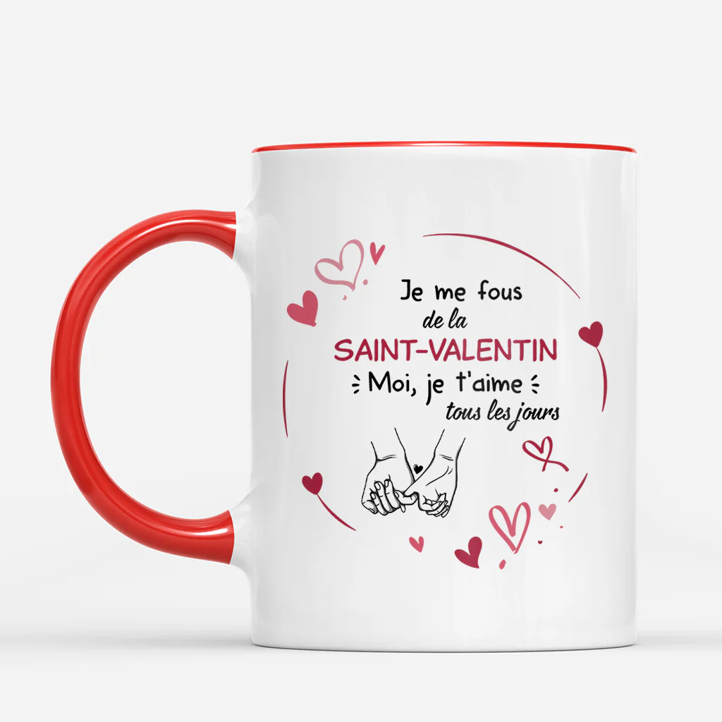 Tasse Personnalisée Couple Saint Valentin -  Je T'aime - Image 2