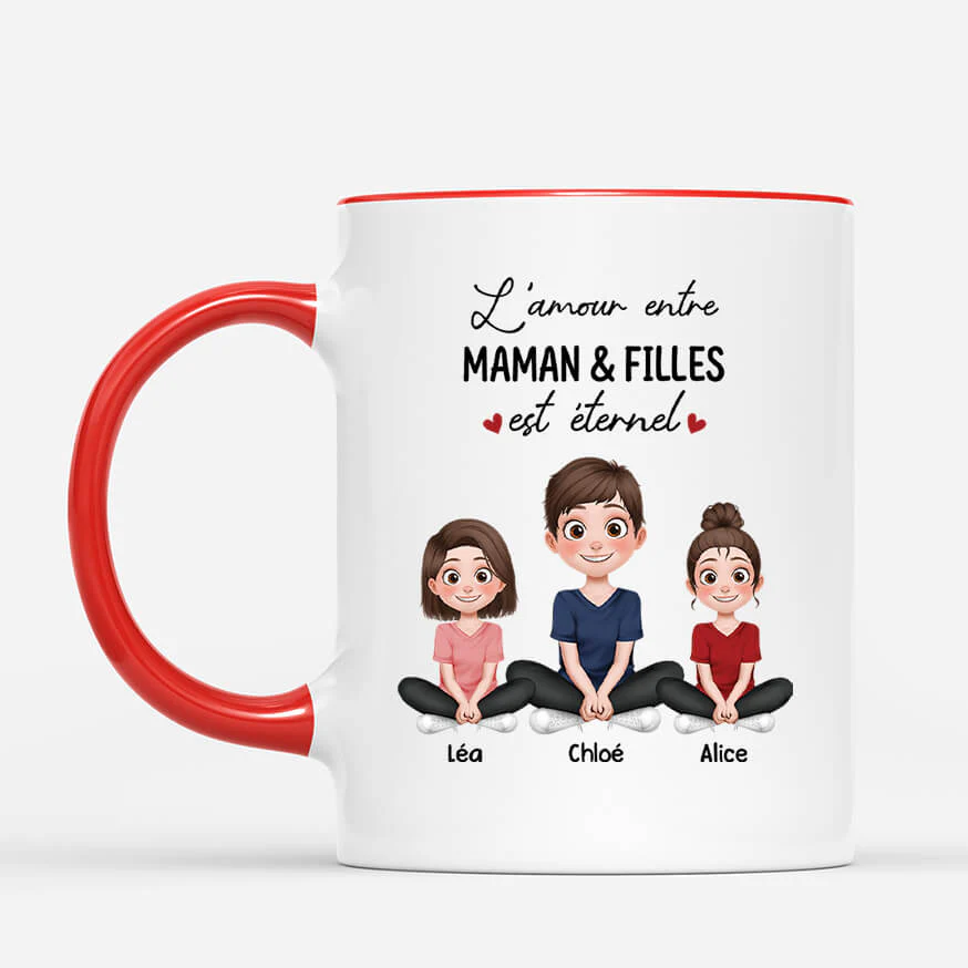 Tasse Personnalisée Fête Des Mères - Dessin Maman Et Enfant - Image 2