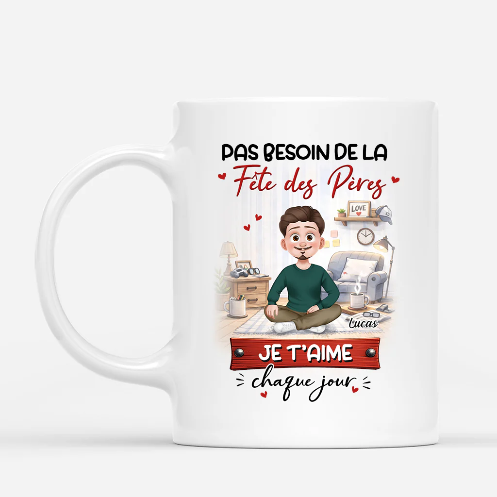 Cadeau Fête des Mères Personnalisé - Papa Maman Je T’aime Chaque Jour - Tasse Personnalisée