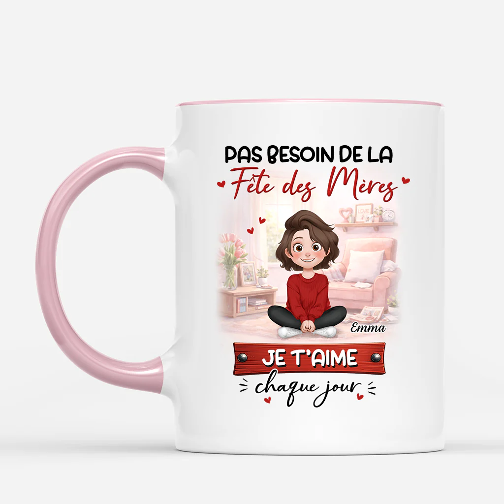 Cadeau Fête des Mères Personnalisé - Papa Maman Je T’aime Chaque Jour - Tasse Personnalisée - Image 2