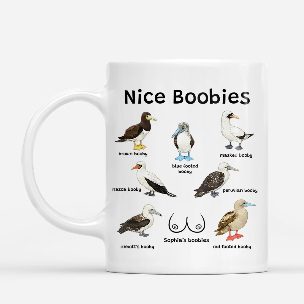 Tasse Personnalisee Humour Femme Homme Avec Jeu De Mots Nice Boobies - Cadeau Personnalise Femme