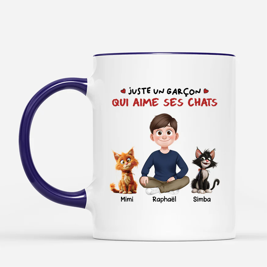 Tasse avec chat personnalisé – Juste une fille qui aime ses chats - Image 2