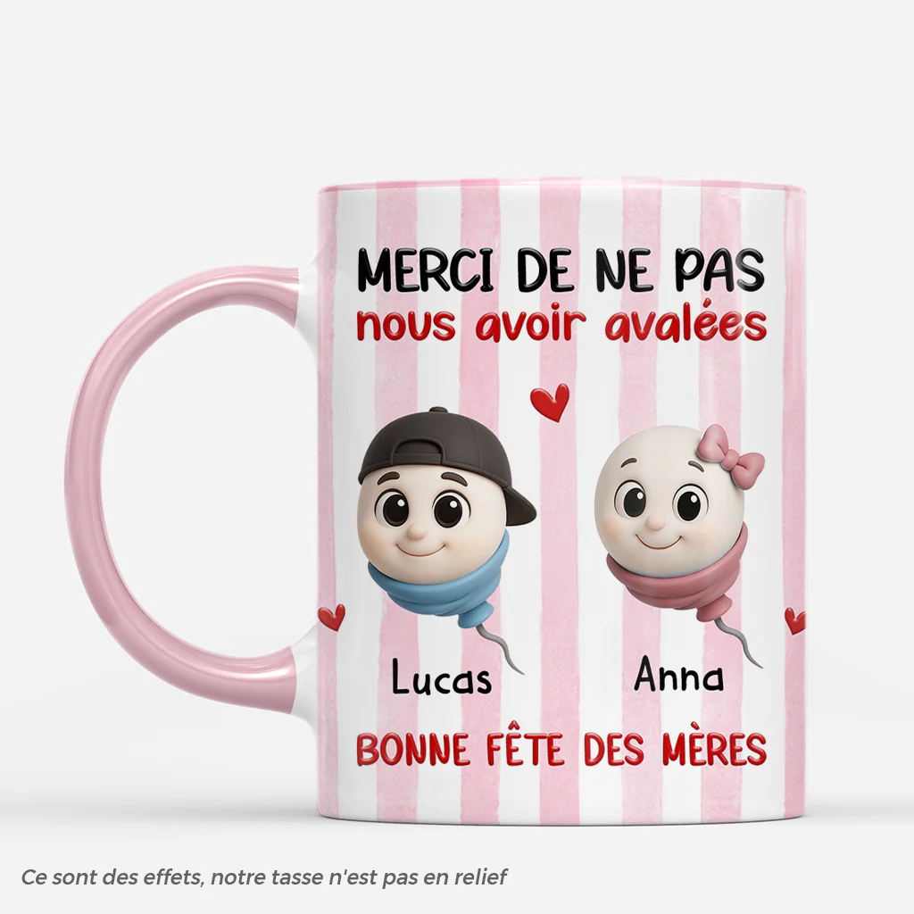 Tasse Personnalisée Maman Papa - Cadeau Fête Des Mères Drôle