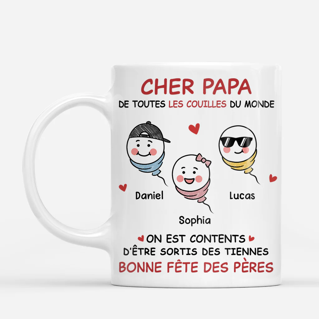 Tasse Personnalisée Papa - Je Suis Content Cadeau Fête Des Pères
