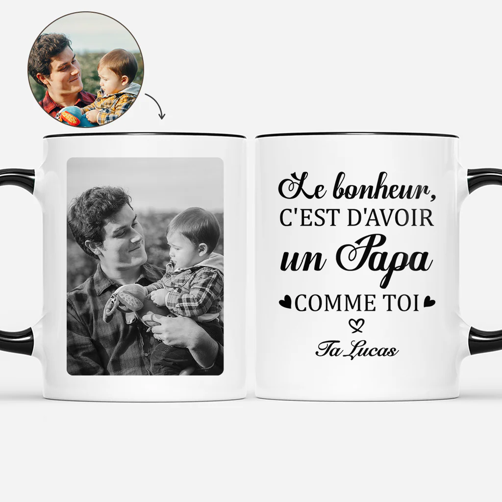 Tasse Personnalisée Papy Mamie Avec Photo - Bonheur D'avoir Un Papy Comme Toi