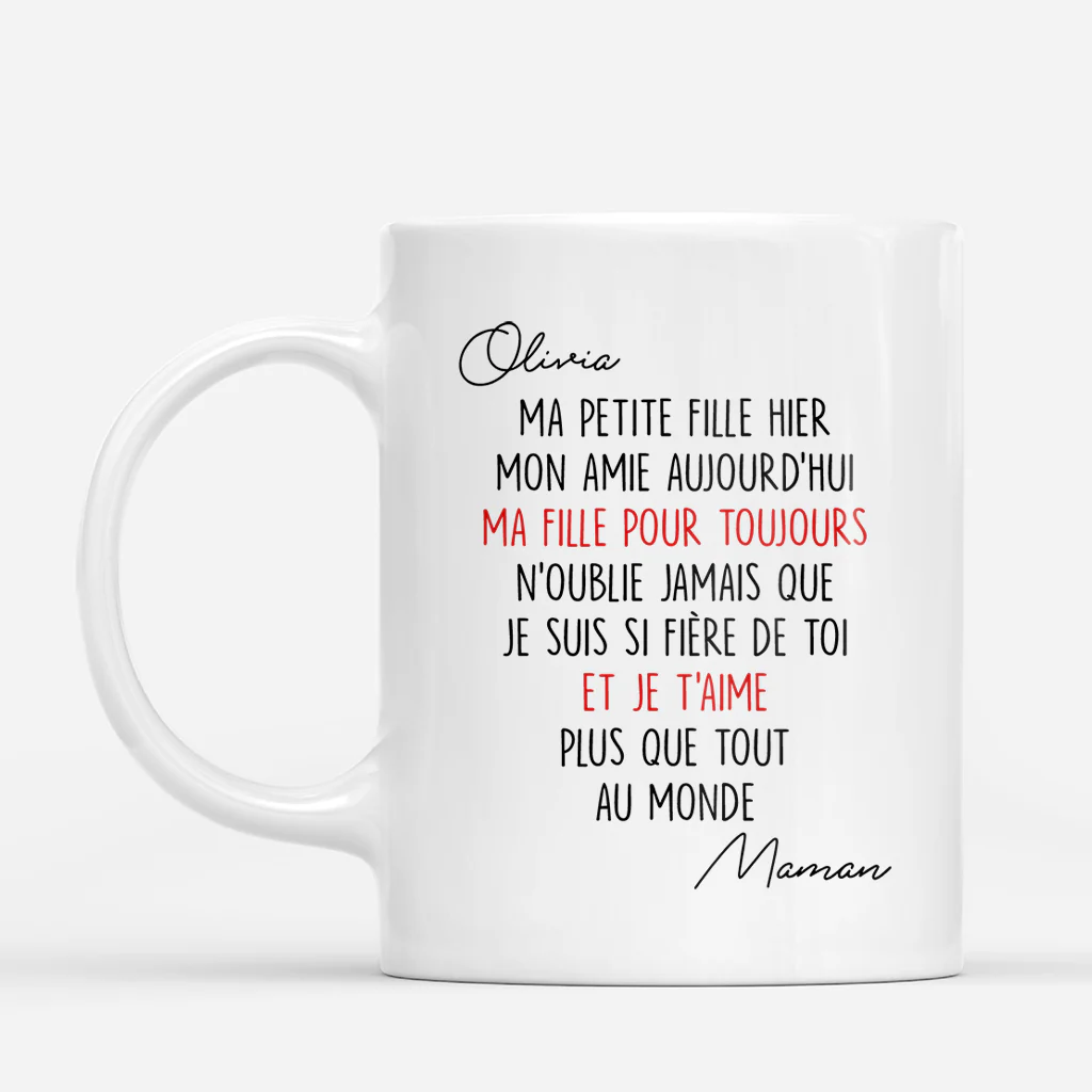 Tasse Personnalisée Pour Fille/Fils/Petit-fils/Petite-fille - Je T'aime - Image 2