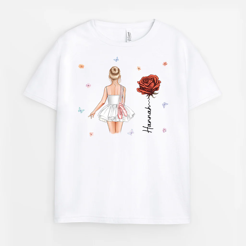 Tee Shirt Enfant Personnalisé Prénom - Petite Ballerine - Image 2