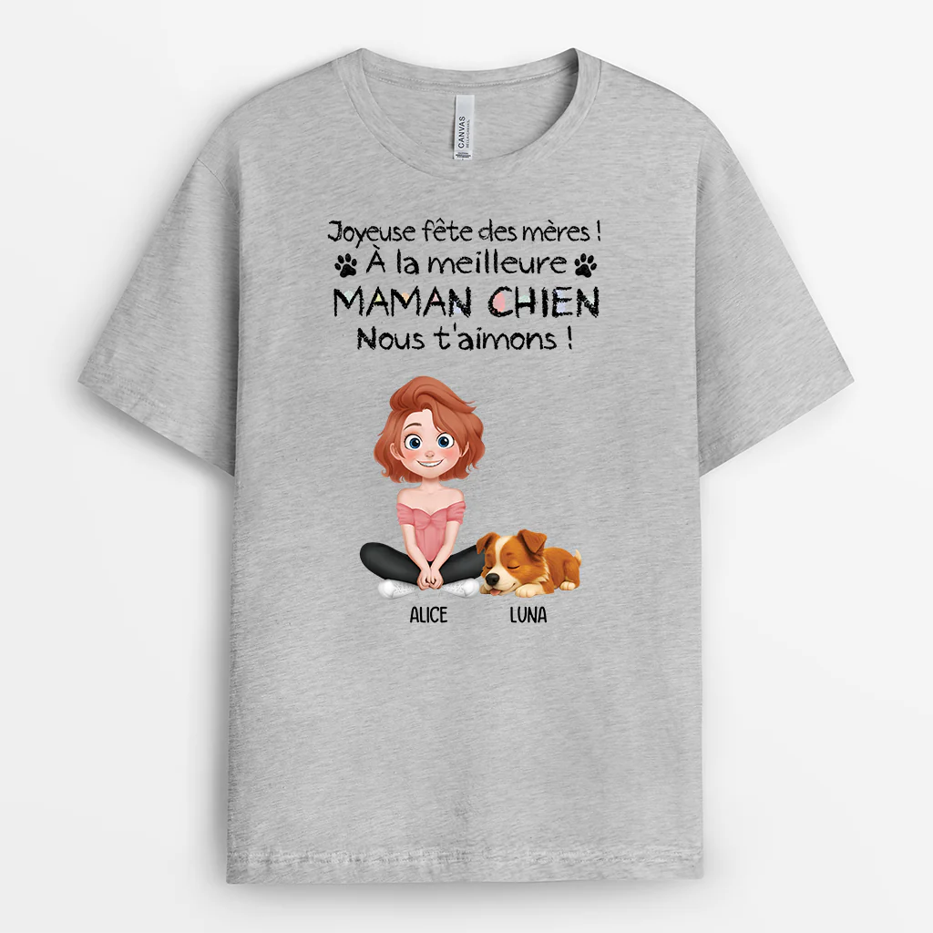 T-shirt Personnalisé Chien - Au Meilleur Papa/Maman Chien - Image 2