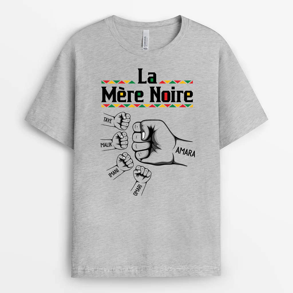 Tee Shirt Personnalisé - Cadeau Maman Et Papa Couleur Claire - Le Père Noir - Image 2