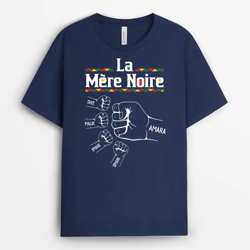 Tee Shirt Personnalisé - Cadeau Maman Et Papa Couleur Foncé - Le Père Noir - Image 2