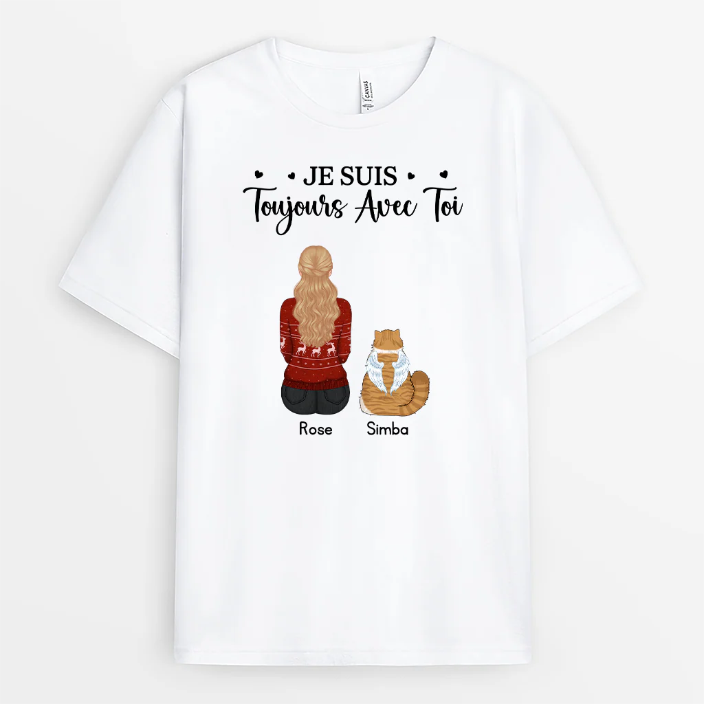 Tee shirt Personnalisé Chat Chien Commémoratif - Toujours Avec Toi