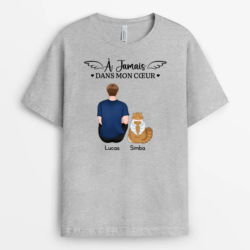 Tee shirt Personnalisé Chat Chien Commémoratif - Toujours Avec Toi - Image 2