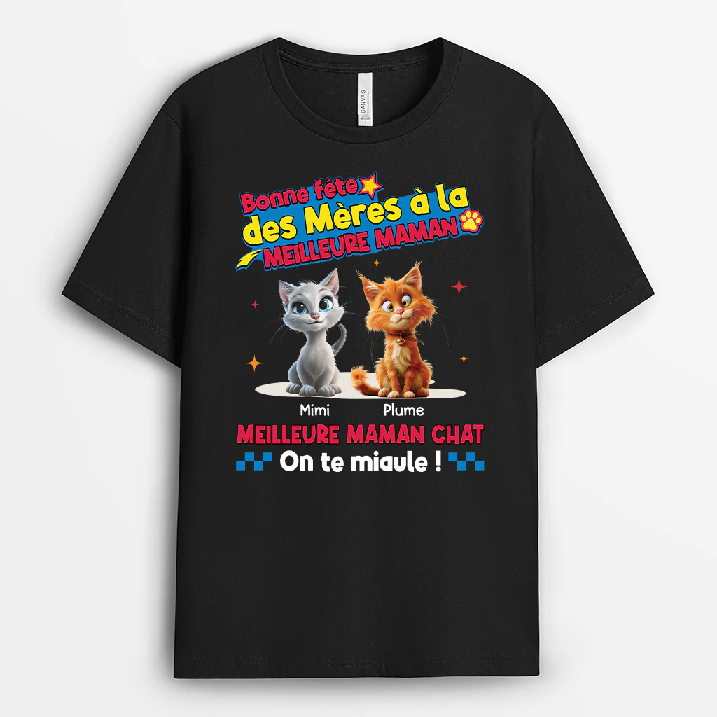 T Shirt Personnalisé Chat | Joyeuse Fête Des Pères Au Papa Chat - Image 2