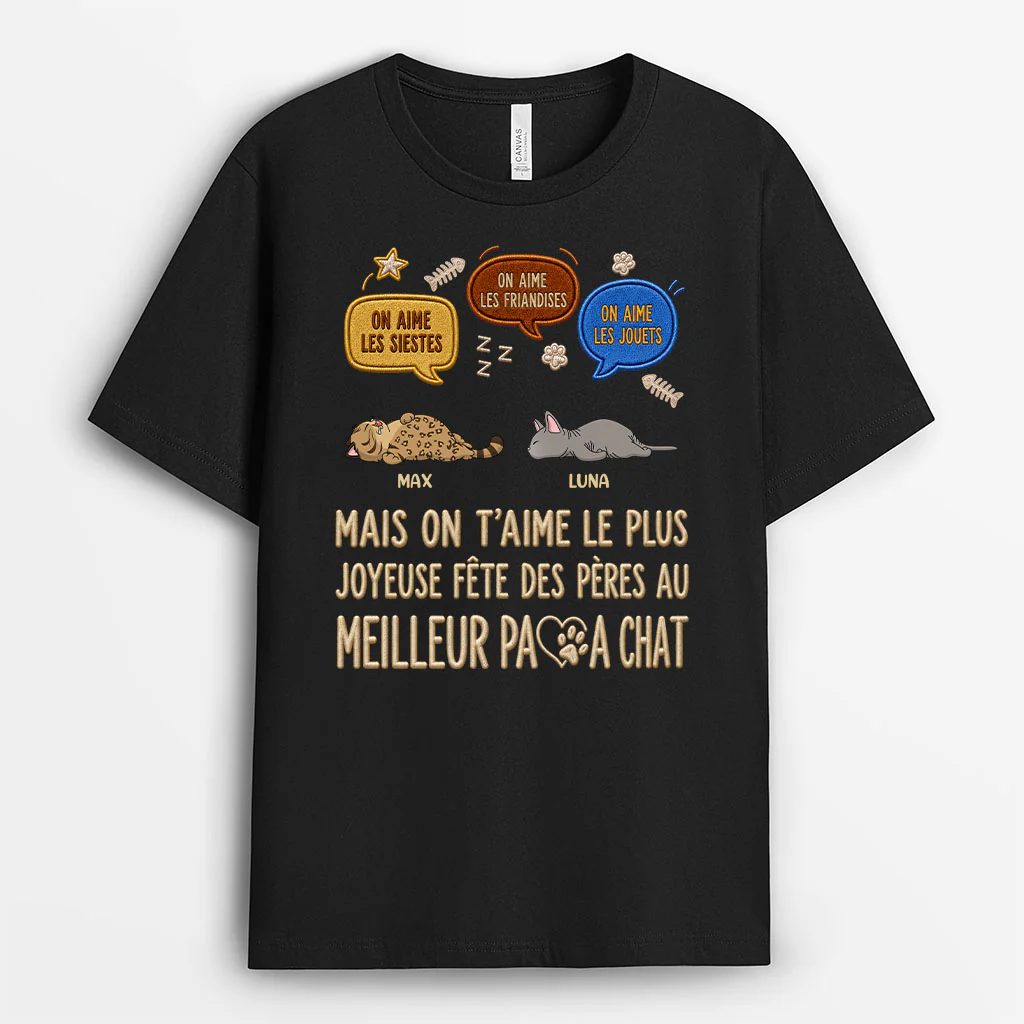 Tee Shirt Personnalisé Chat - On T'aime Le Plus