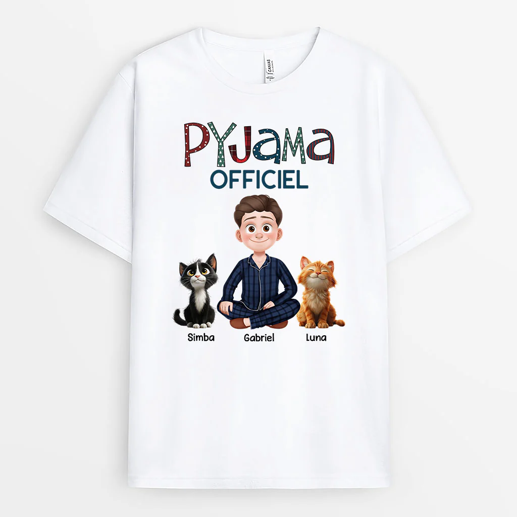 Tee Shirt Personnalisé Chat - Pyjama Officiel Avec Chat