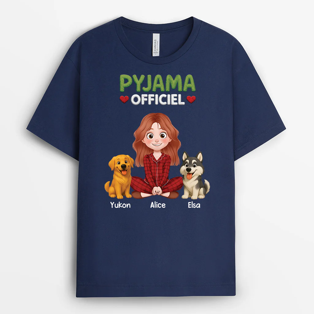 Tee Shirt Personnalisé Chien Avec Maître - Pyjama Officiel - Image 2